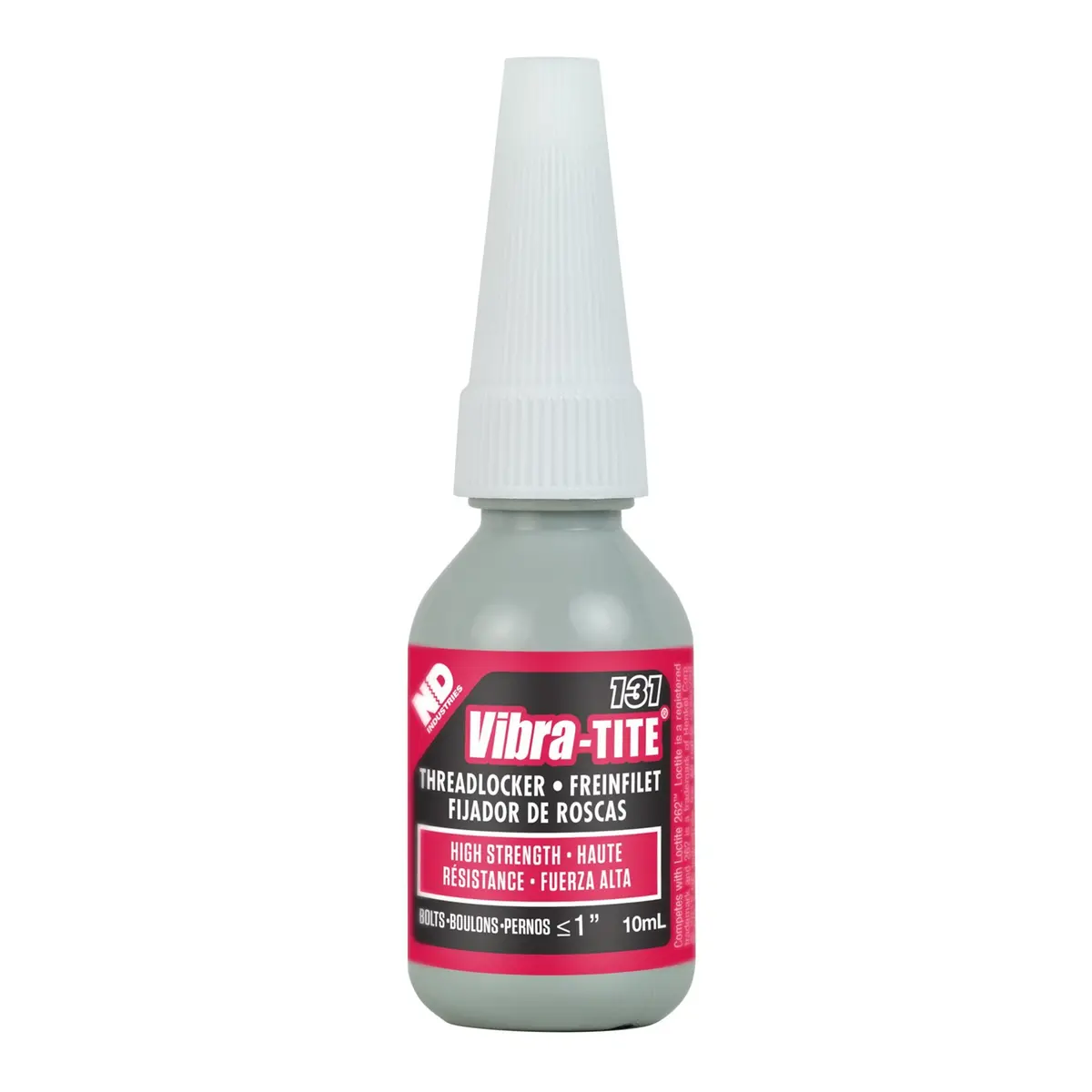 Vibra-TITE 13110 131 Permanent Strength Anaerobic Threadlocker 10ml Bottle, Red | Medium-High Strength Locking for Automotive & Industrial Use - main product image