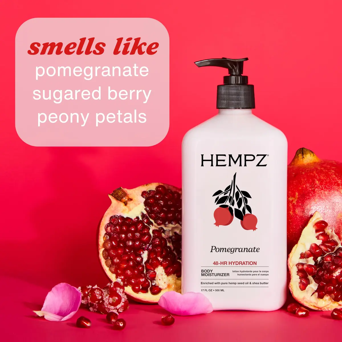 Hempz Herbal Body Moisturizer Pomegranate 2.25 oz | Paraben-Free, Hydrating & UV Protection - view 3