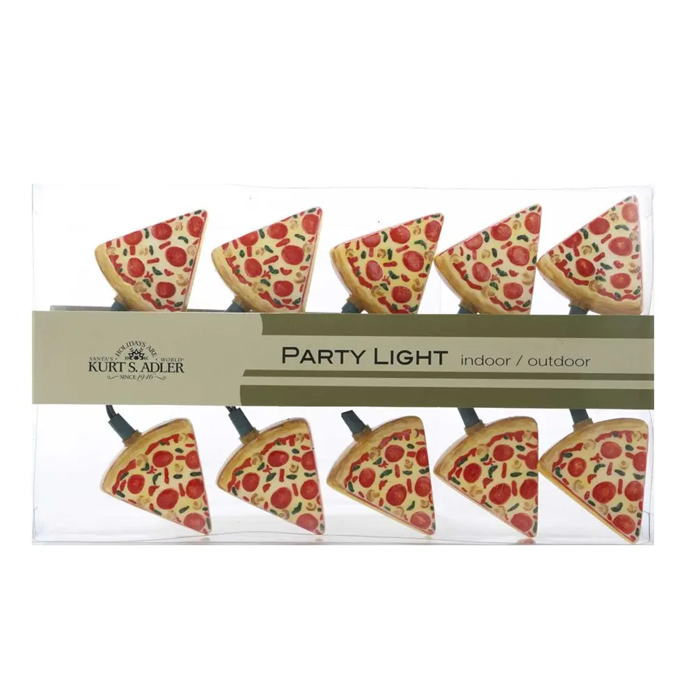 Kurt S. Adler Indoor/Outdoor 10-Light Pizza Light Set | Fun Novelty Party Decor (11.5ft, Multicolor) - view 2