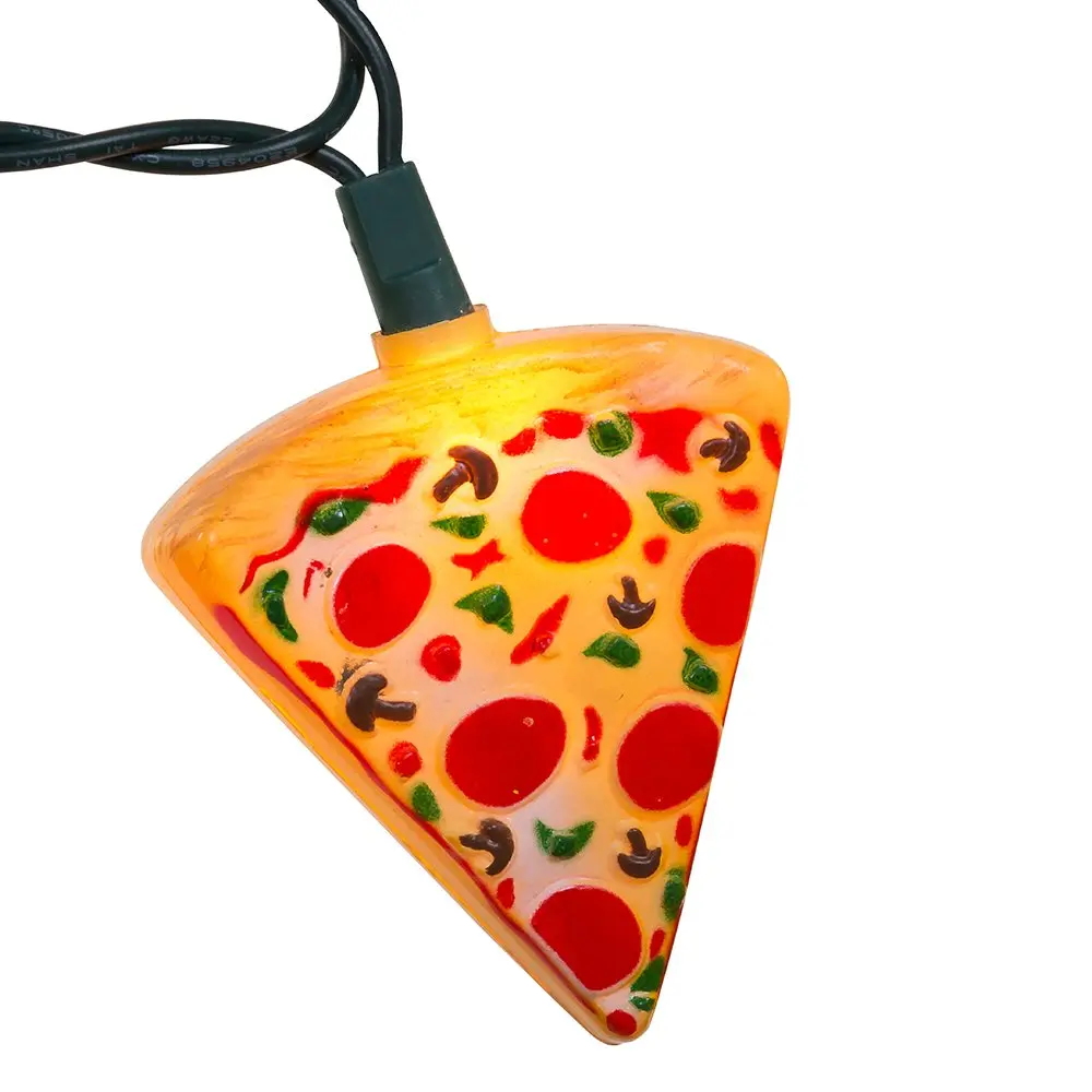 Kurt S. Adler Indoor/Outdoor 10-Light Pizza Light Set | Fun Novelty Party Decor (11.5ft, Multicolor) - view 3