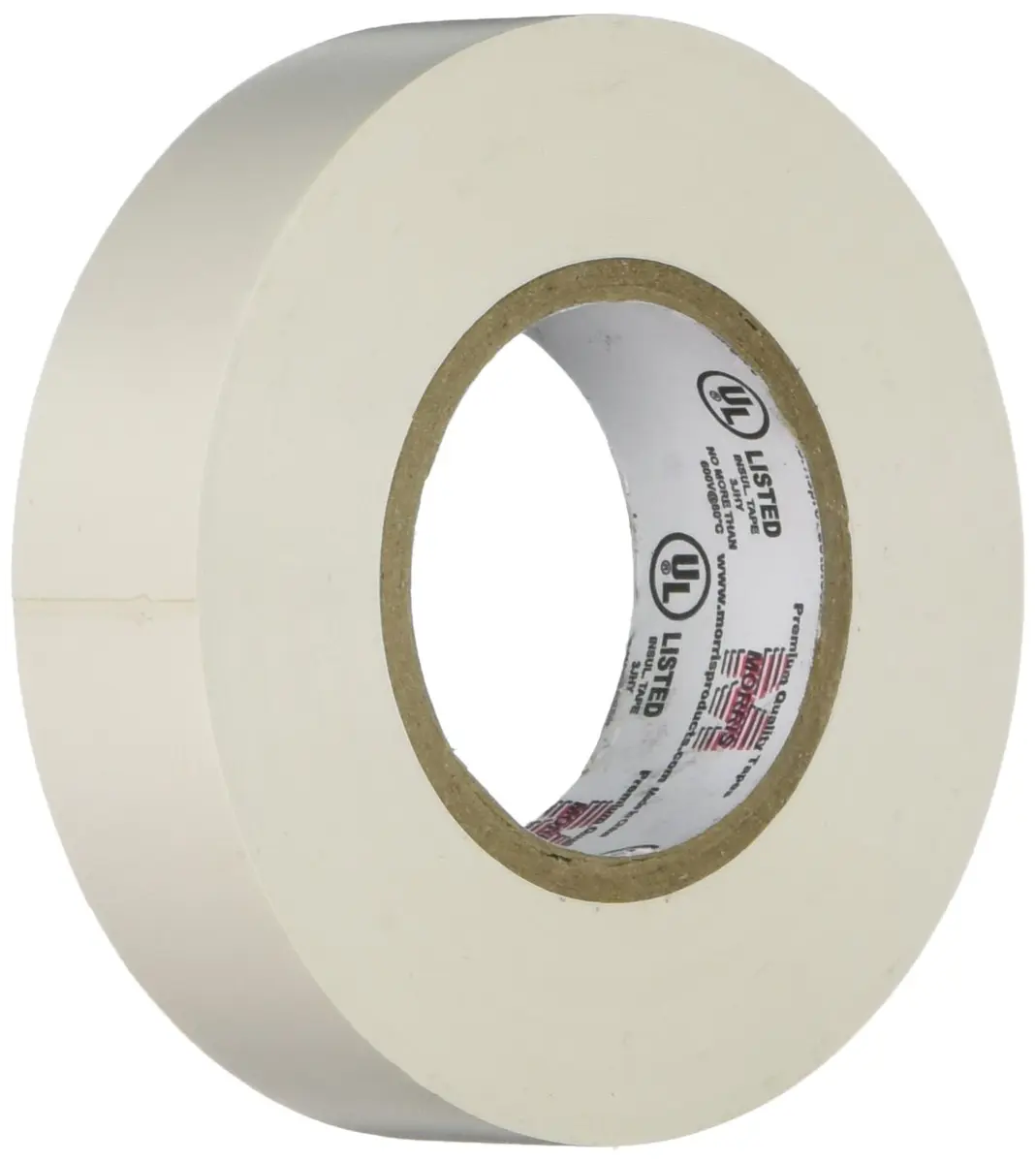 Morris Vinyl Electrical Tape 66' | 7 Mil, PVC, White, 3/4" Width, 1-Pack - main product image