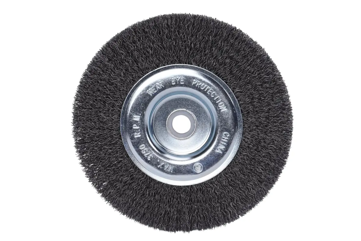 Century Drill & Tool 76861 Bench Grinder Wire Wheel, 6" Coarse & Crimped | Heavy-Duty Carbon Steel Wire - main product image