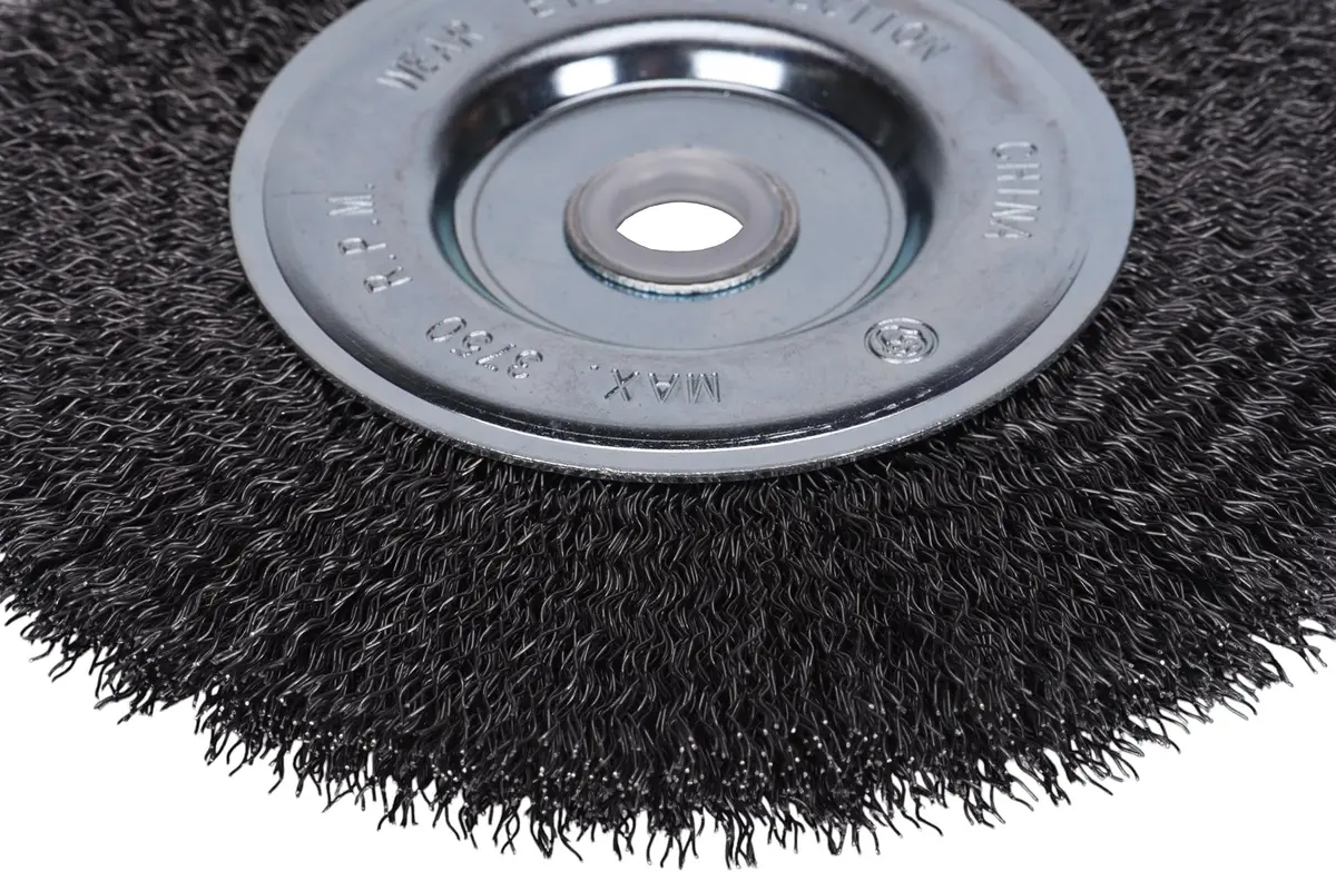 Century Drill & Tool 76861 Bench Grinder Wire Wheel, 6" Coarse & Crimped | Heavy-Duty Carbon Steel Wire - view 4