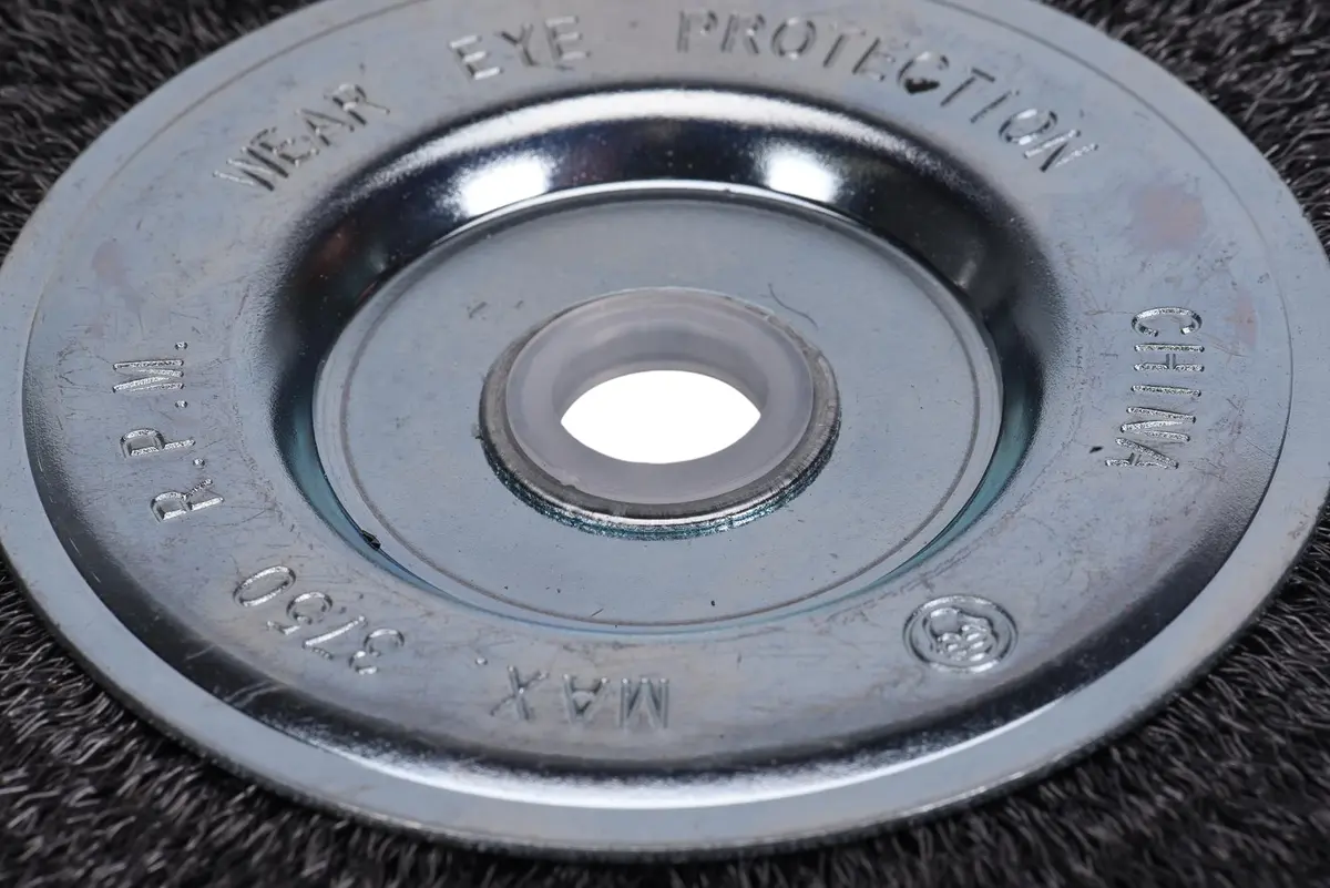 Century Drill & Tool 76863 Bench Grinder Wire Wheel, 6" Fine & Crimped | Rust-Resistant Carbon Steel Wire - view 3