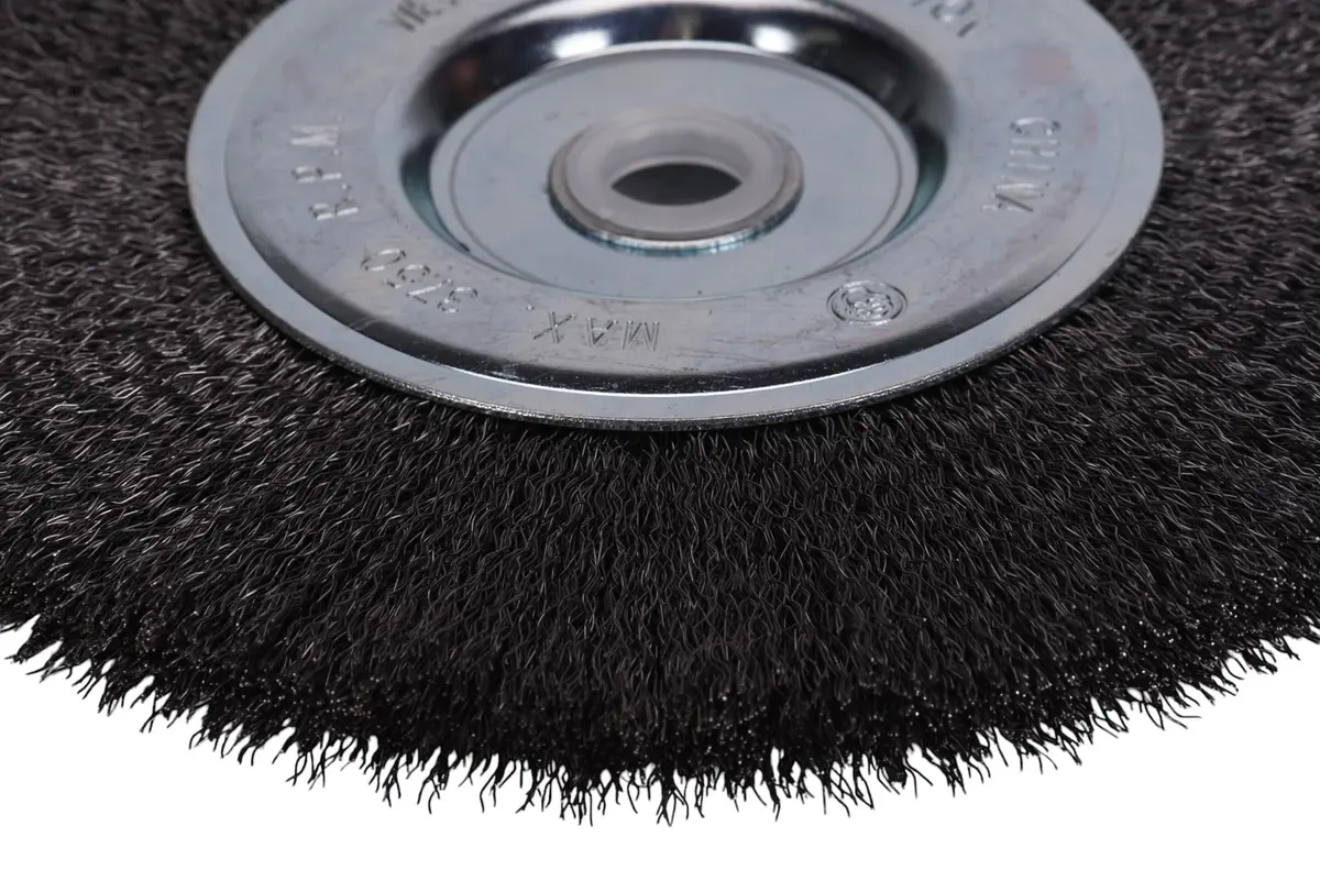 Century Drill & Tool 76863 Bench Grinder Wire Wheel, 6" Fine & Crimped | Rust-Resistant Carbon Steel Wire - view 4