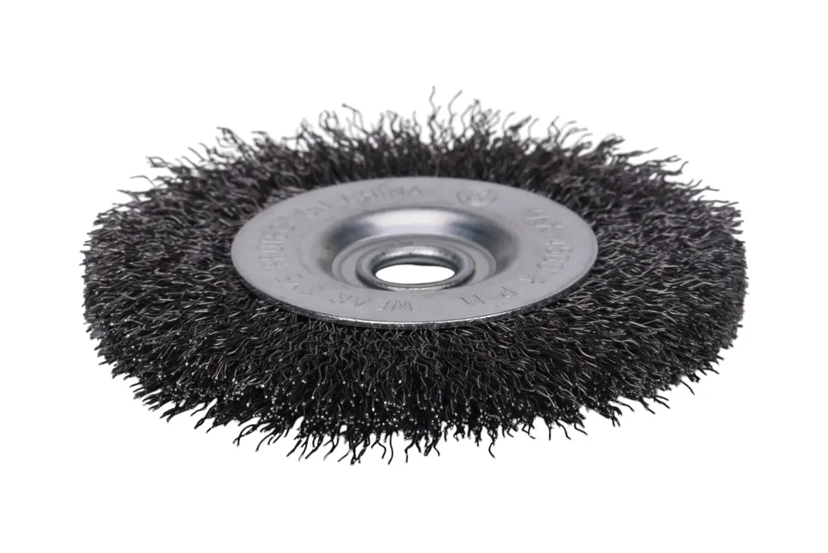 Century Drill & Tool 76841 Bench Grinder Wire Wheel, 4" Coarse & Crimped | Metal Cleaning & Rust Removal - view 2