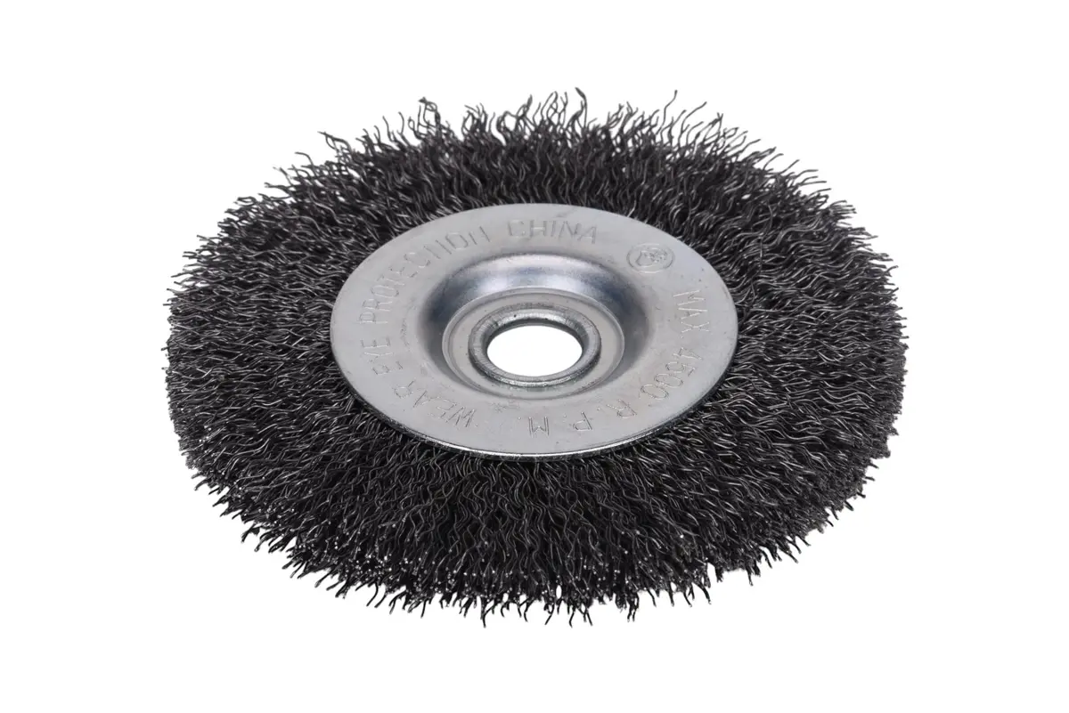 Century Drill & Tool 76841 Bench Grinder Wire Wheel, 4" Coarse & Crimped | Metal Cleaning & Rust Removal - view 3