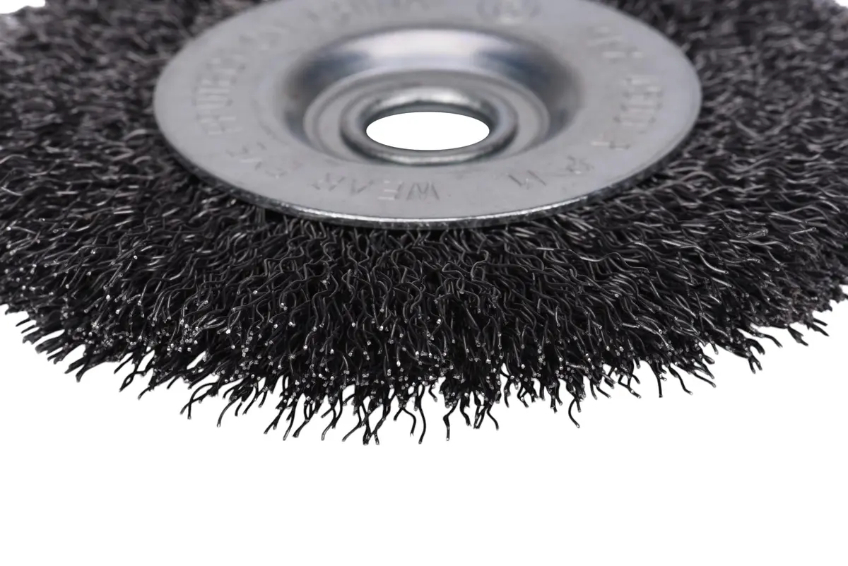 Century Drill & Tool 76841 Bench Grinder Wire Wheel, 4" Coarse & Crimped | Metal Cleaning & Rust Removal - view 4