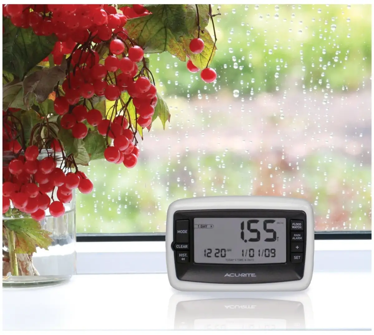 AcuRite Wireless Digital Rain Gauge with Self-Emptying Collector 0.88 lb (0.4 kg) | Measures Rainfall in Inches or Millimeters with History & Alerts - view 2