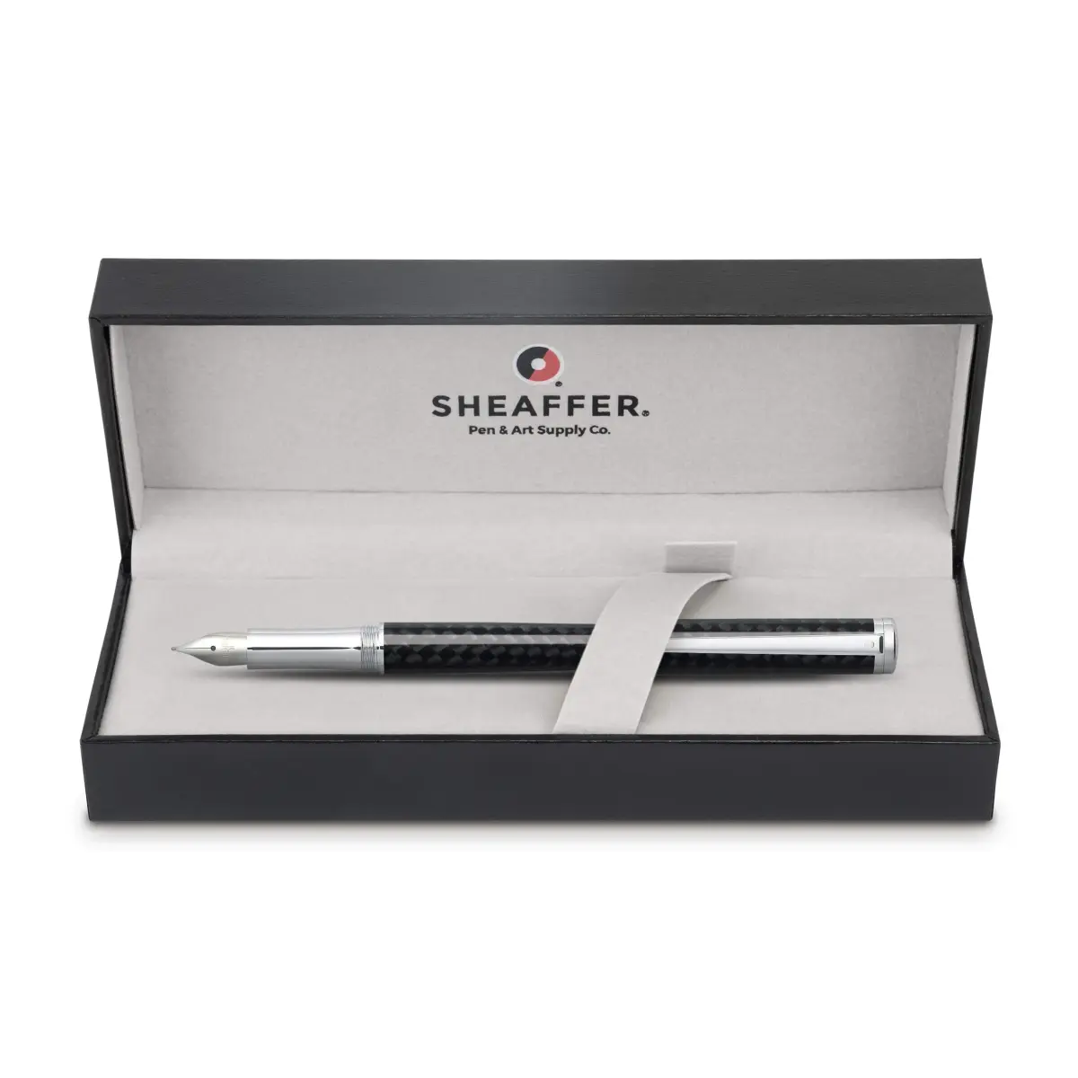 Sheaffer Intensity Carbon Fiber Fountain Pen with Chrome-Plated Trim and Medium Nib, 39g (1.38 oz) | Smooth Ink Flow - view 3