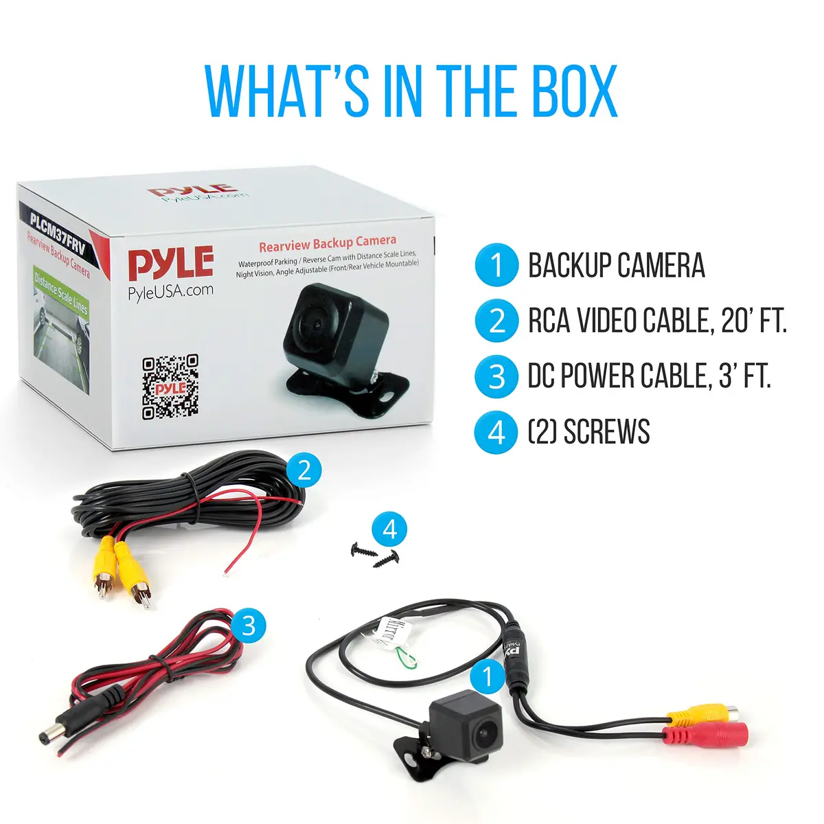 Pyle Universal Mount Front Rear Camera - Marine Grade Waterproof w/ Night Vision & Distance Lines 170° FOV - view 7