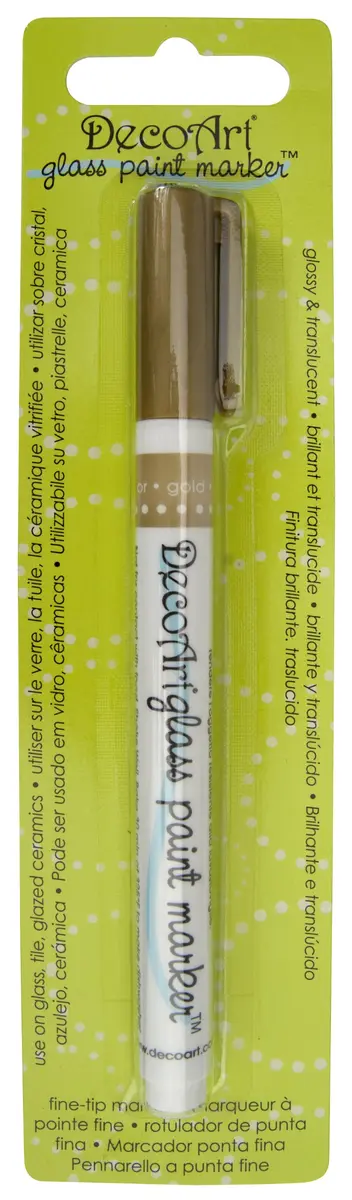 DecoArt Glass Paint Marker, Gold | Non-toxic, Oven-Bake, Glossy Finish for Glass & Ceramics - main product image