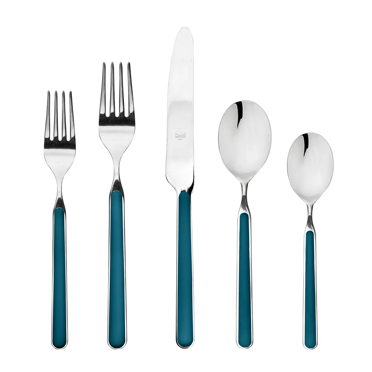 MEPRA Fantasia 5 Piece Flatware Set Blue | Dishwasher Safe Premium Stainless Steel - main product image
