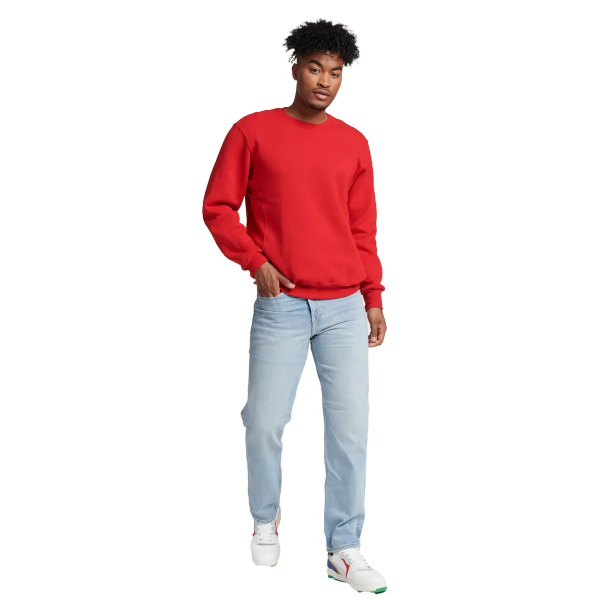 Russell Athletic Dri-Power Fleece Crew - True Red Medium | Warm Moisture-Wicking Sweatshirt - view 2