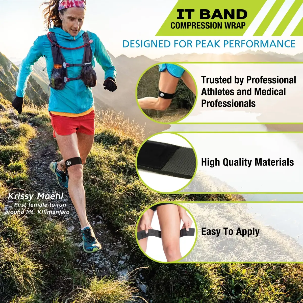 Pro-Tec Athletics IT Band Compression Wrap Knee Brace 15cm (5.9in) | Targeted Compression for ITBS Relief - view 2