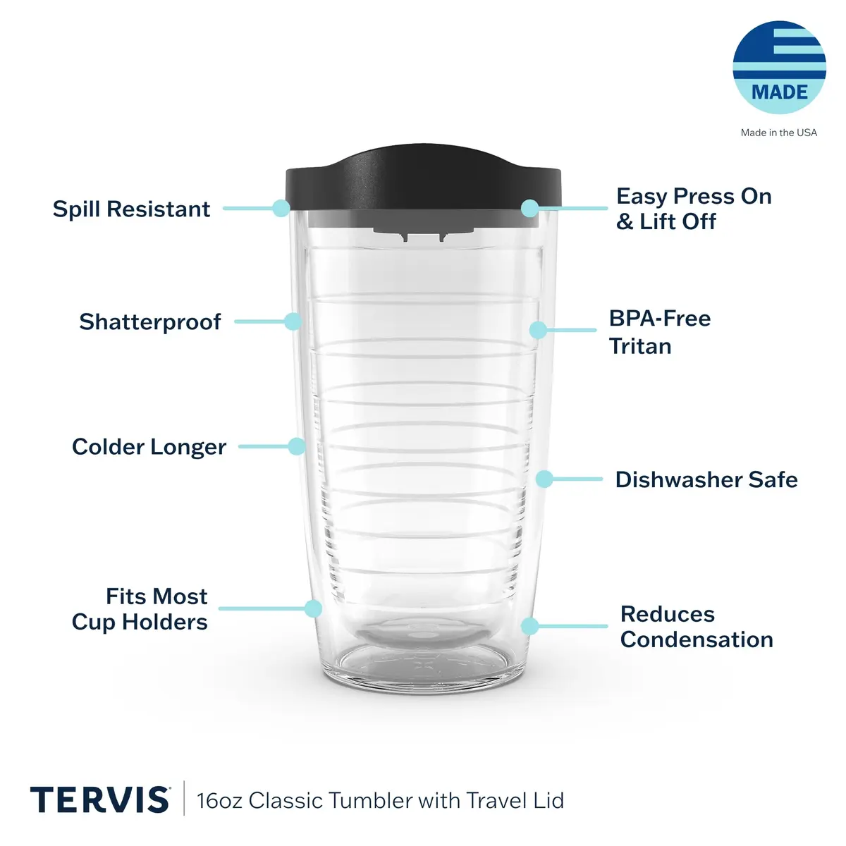 Tervis 16oz Double Wall Insulated Drinking Cup | Keeps Drinks Hot & Cold, Impact-Resistant BPA-Free - view 3