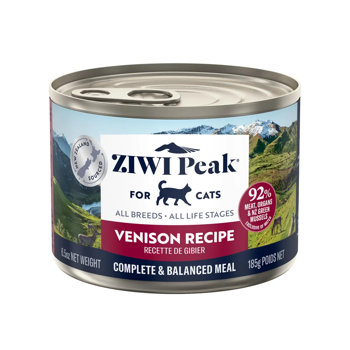 ZIWI Peak Canned Wet Cat Food Venison 92% Meat & Organs | Grain-Free, High Protein, Moisture Rich - main product image