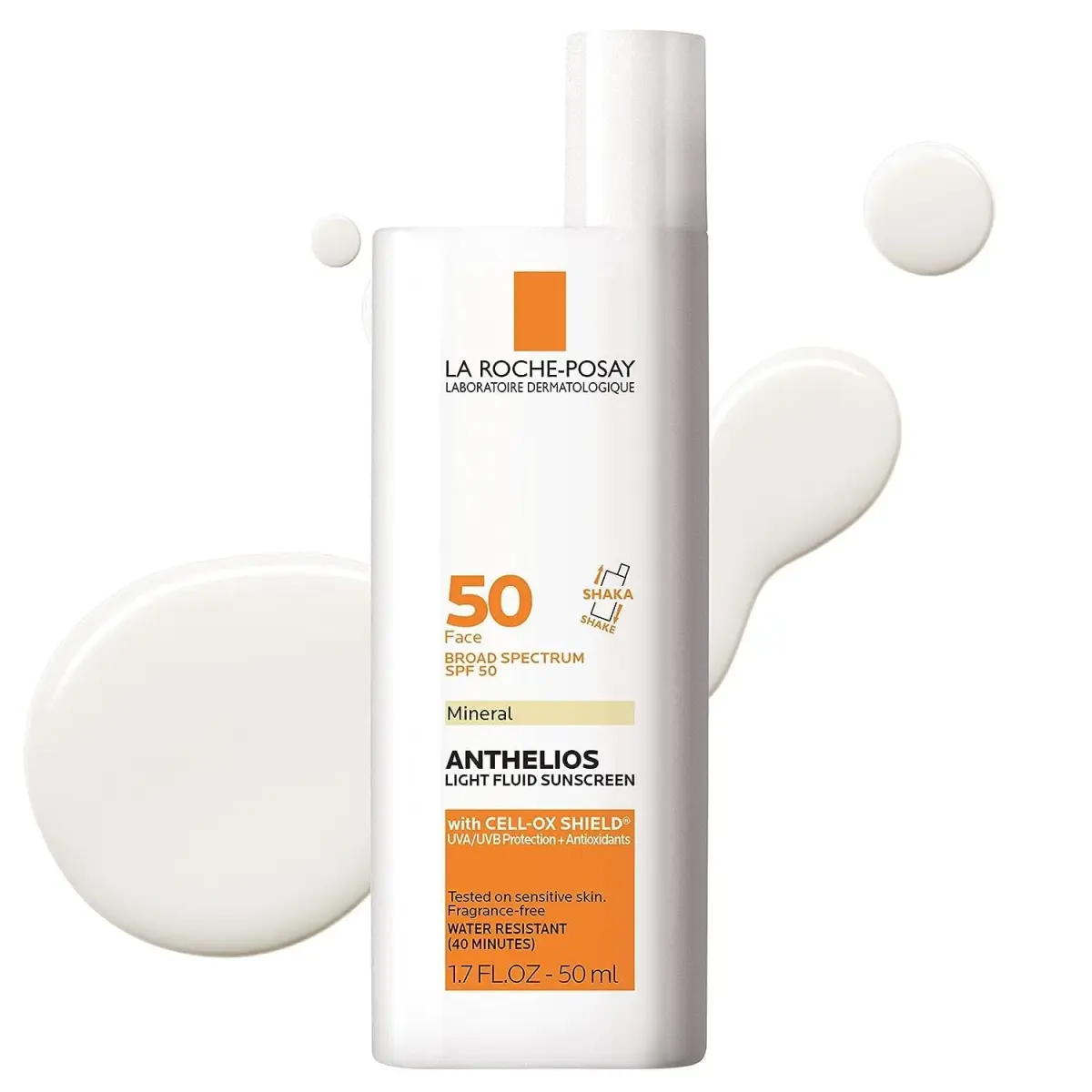 La Roche-Posay Anthelios Mineral Sunscreen Fluid SPF 50 50ml (1.7 Fl Oz) | Broad Spectrum UVA/UVB Protection - main product image