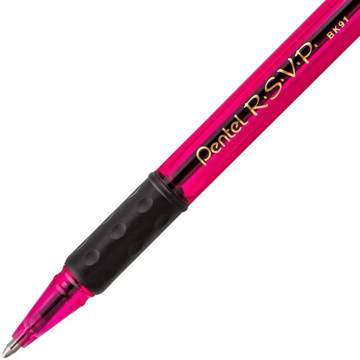Pentel RSVP Razzle-Dazzle Ballpoint Pen (1.0mm) Medium Line | Pink Barrel, Black Ink, Box of 12 - view 4