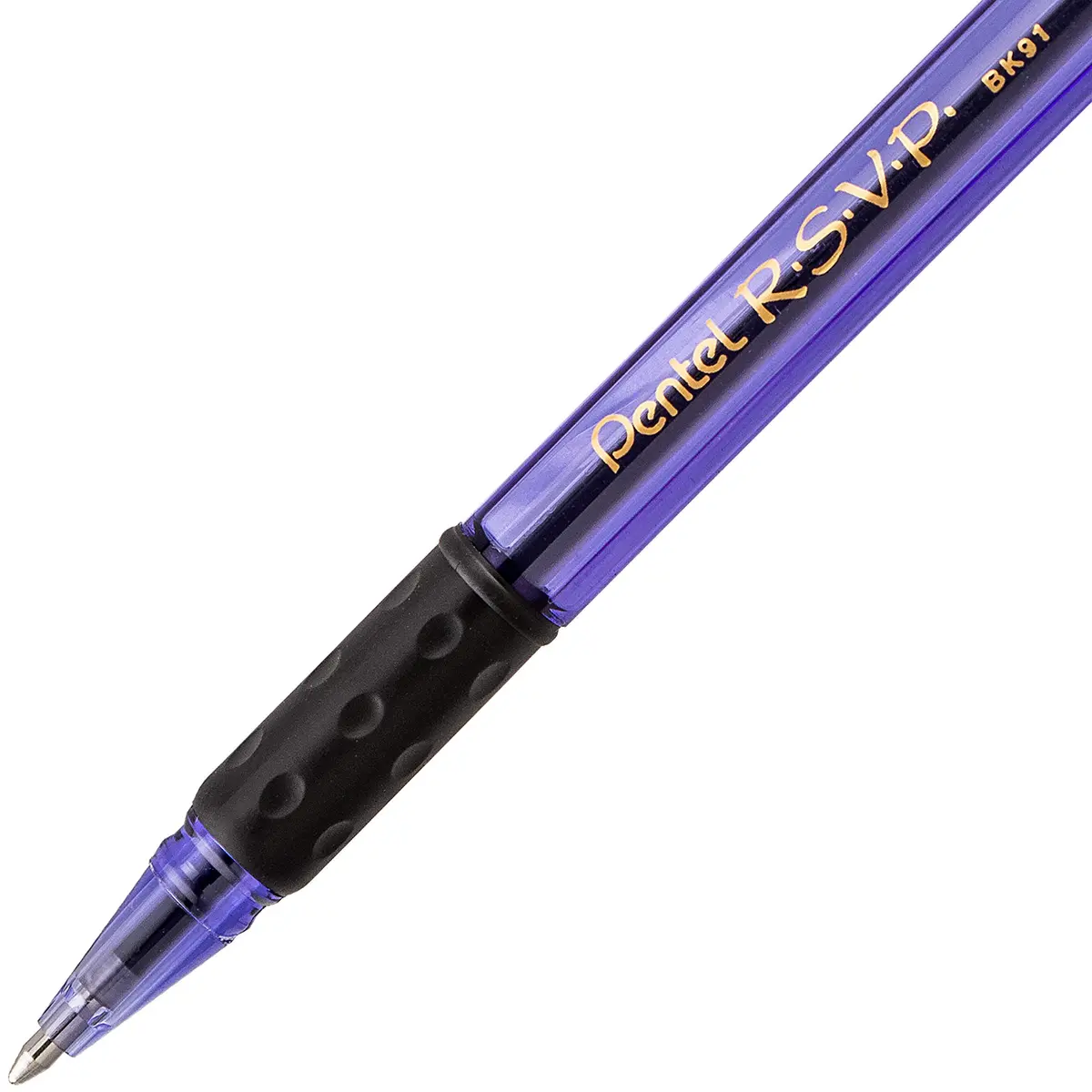 Pentel RSVP Razzle-Dazzle Ballpoint Pen 1.0mm Medium Line | Violet Barrel, Black Ink, Box of 12 - view 6