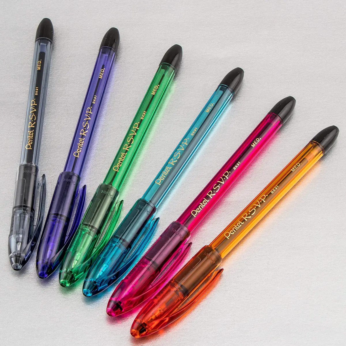 Pentel RSVP Razzle-Dazzle Ballpoint Pen 1.0mm Medium Line | Violet Barrel, Black Ink, Box of 12 - view 8