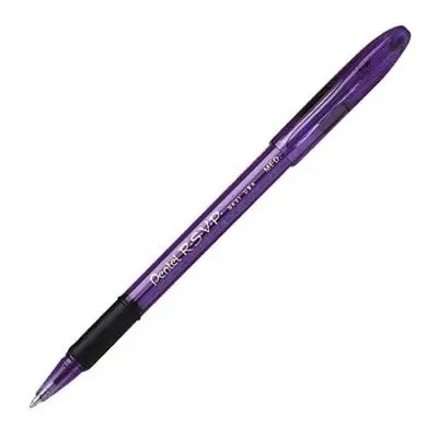 Pentel RSVP Razzle-Dazzle Ballpoint Pen 1.0mm Medium Line | Violet Barrel, Black Ink, Box of 12 - view 4