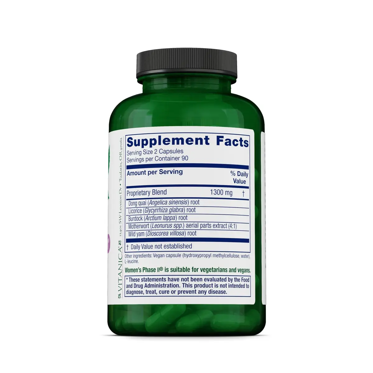 Vitanica Women's Phase II Menopause Support 180 Capsules | Vegan Menopause Relief - view 2