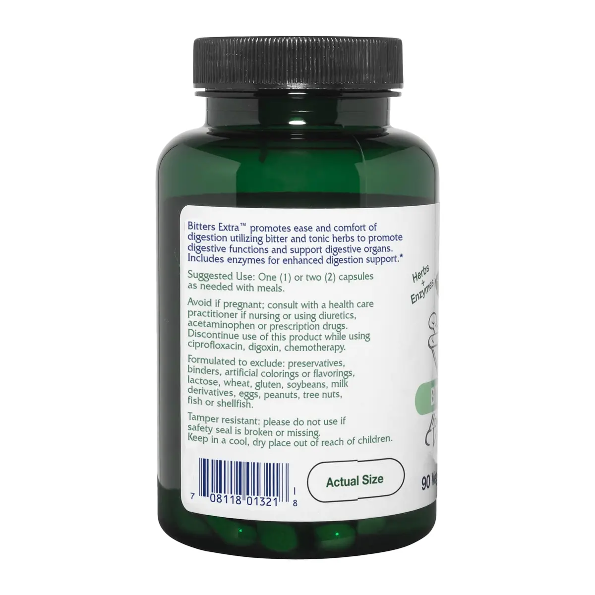 Vitanica Bitters Extra, with Plant-Based Enzymes, Vegan, 90 Capsules | Digestion & Liver Support - view 4