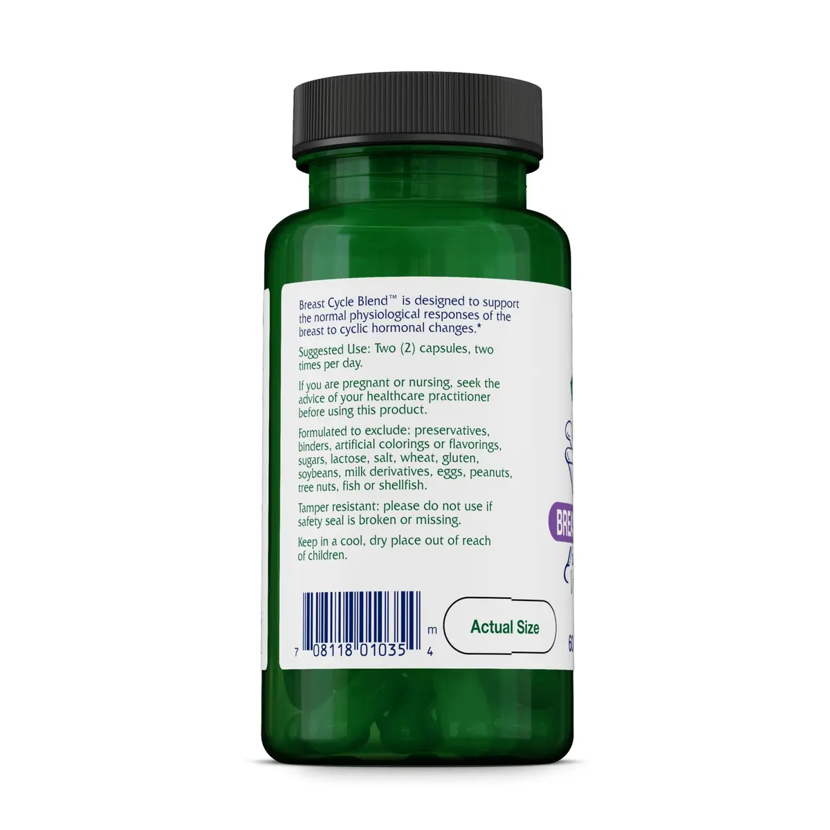 Vitanica Breast Cycle Blend, Iodine & Borage Oil, Vegan, 60 Capsules | Supports Cyclic Breast Changes - view 3