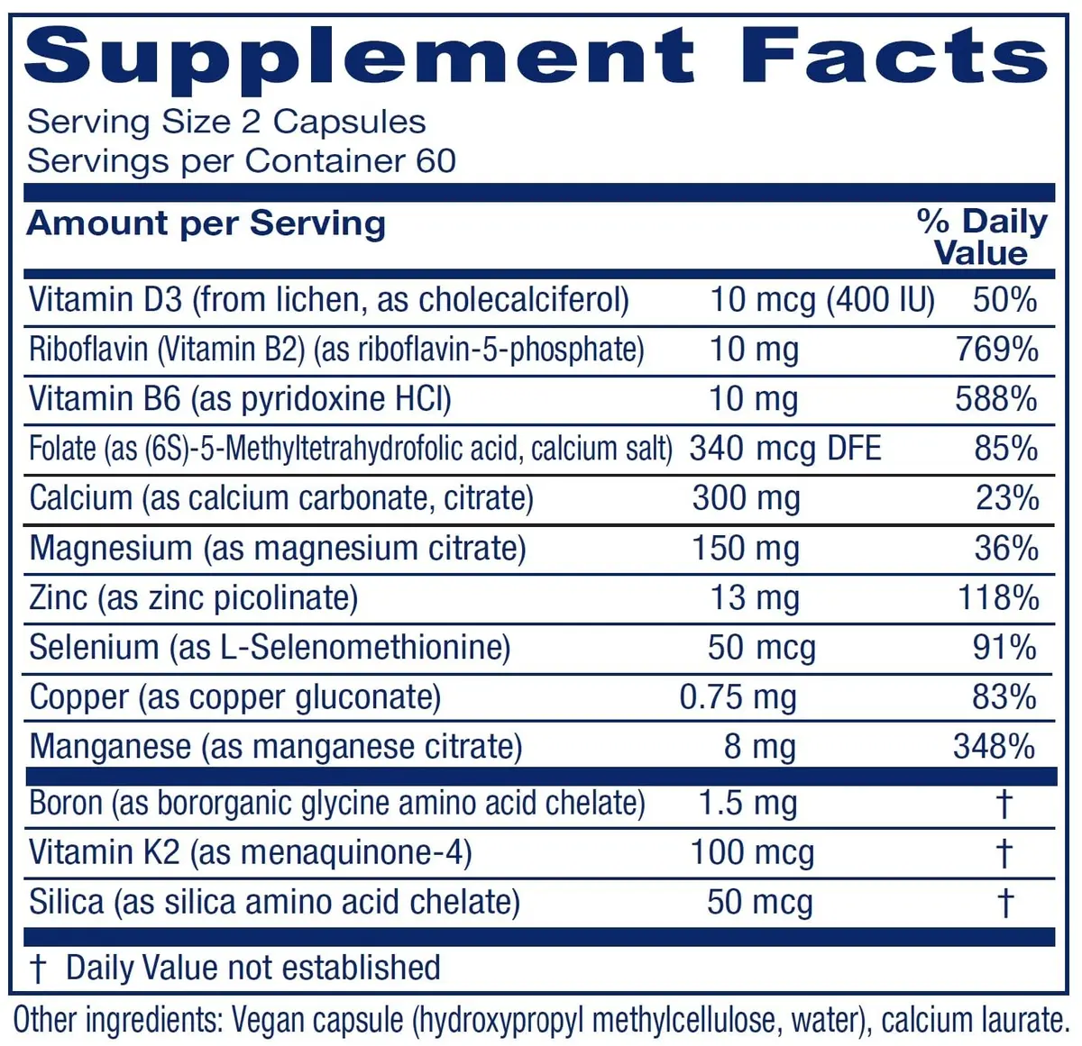 Vitanica OsteoBlend Vegan Bone Support 120 Capsules | Supports Bone Density & Structure - view 2