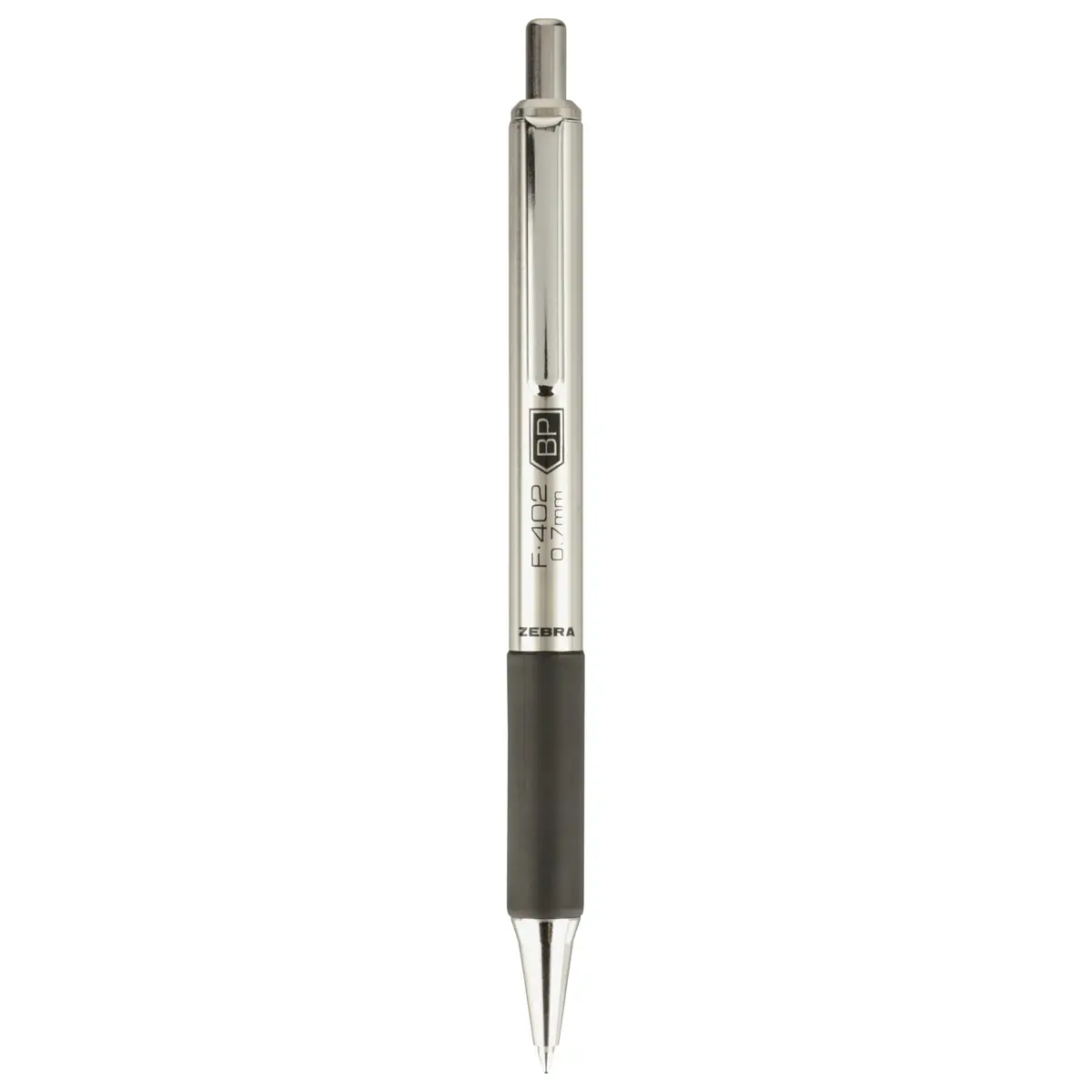 Zebra Pen STEEL F-402 Retractable Ballpoint Pen 0.7mm | Durable Stainless Steel, Precise Fine Point, Refillable, 2-Pack - view 2