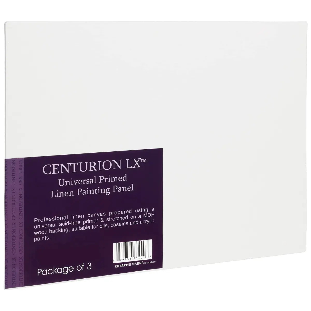 Centurion All-Media Primed Linen Panels 8x8 Inch (20.3cm) 3-Pack | Acid-Free Archival Quality for Oils & Acrylics - main product image