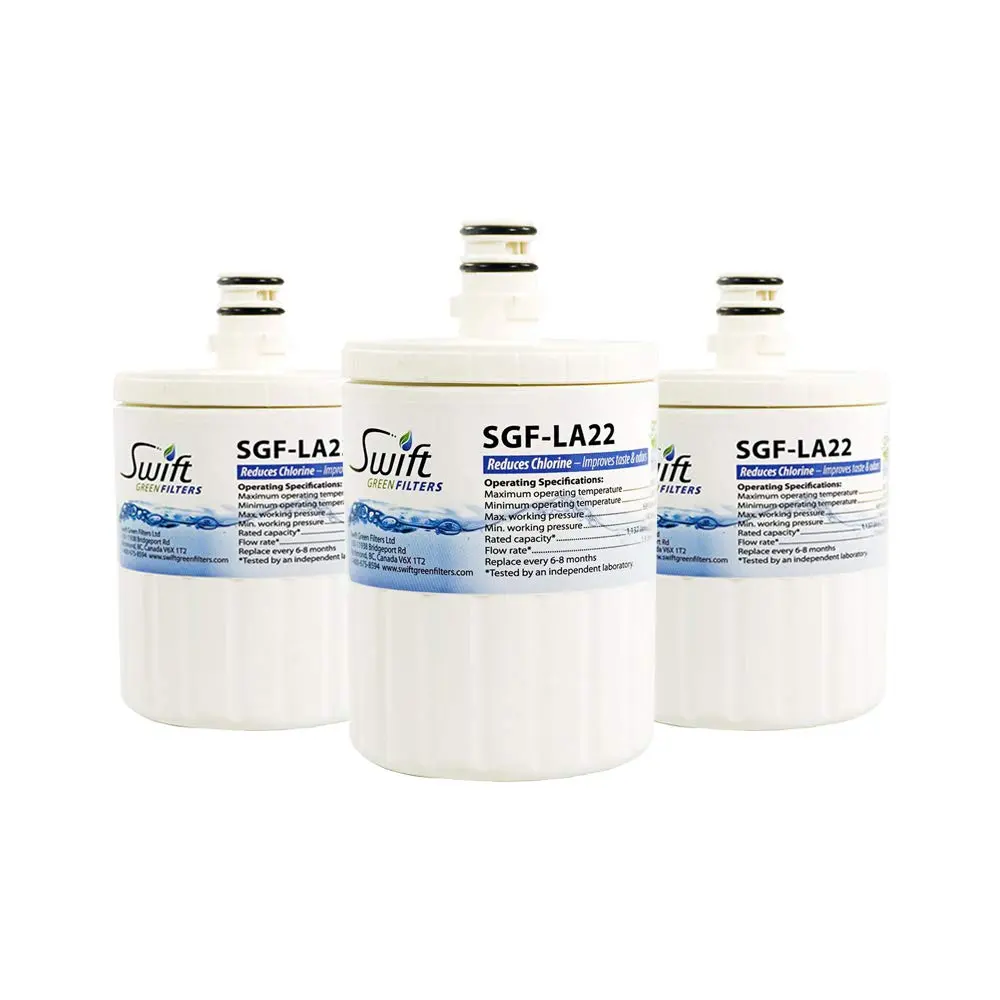 Swift Green Filters SGF-LA22 Compatible Refrigerator Water Filter 3-Pack | NSF Certified, Reduces Chlorine & Sediment, Made in USA - main product image