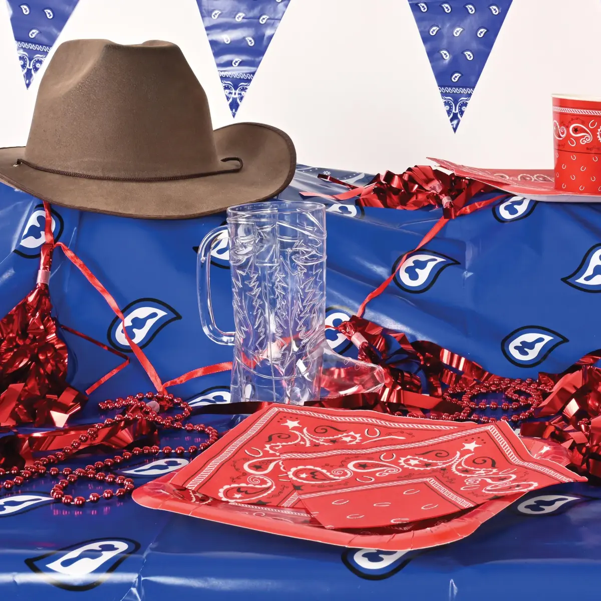 Beistle Red Bandana Beverage Napkins 16-Count (2-Ply) | Western Party Supplies for Events - view 4