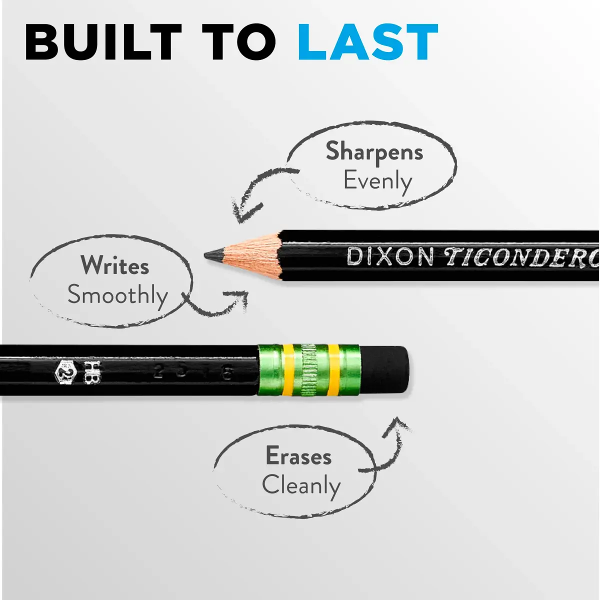 Ticonderoga Wood-Cased Pencils, HB Soft, Black, 24 Count | Trusted by Teachers for Smooth Writing - view 3