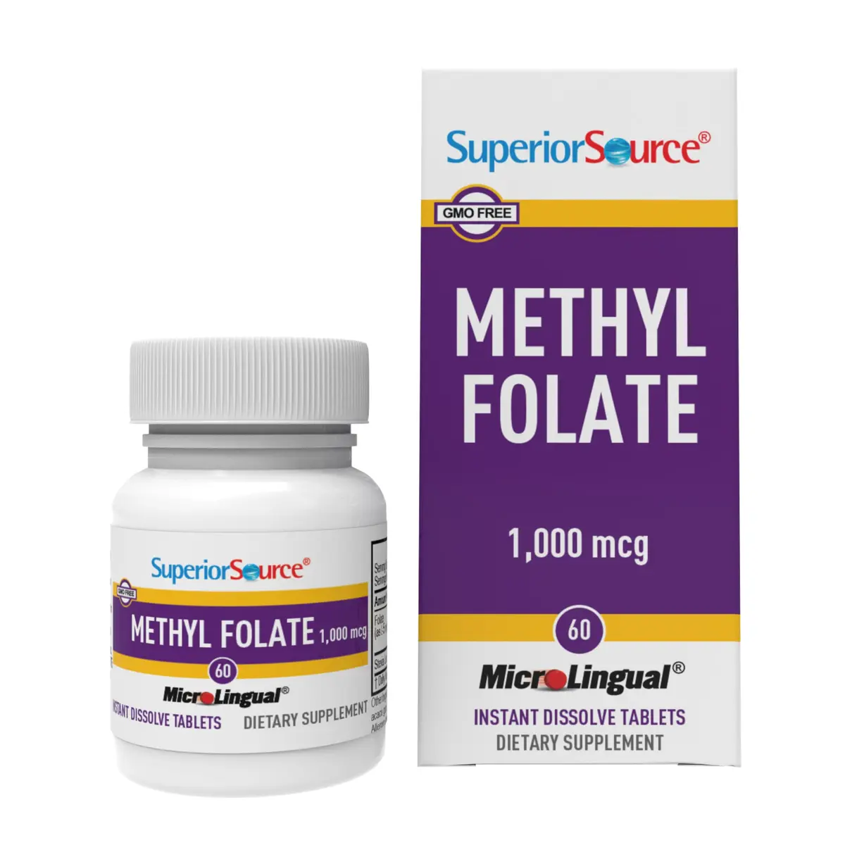 Superior Source Methyl Folate 1,000 mcg | Sublingual Tablets for Heart & Nerve Support - main product image