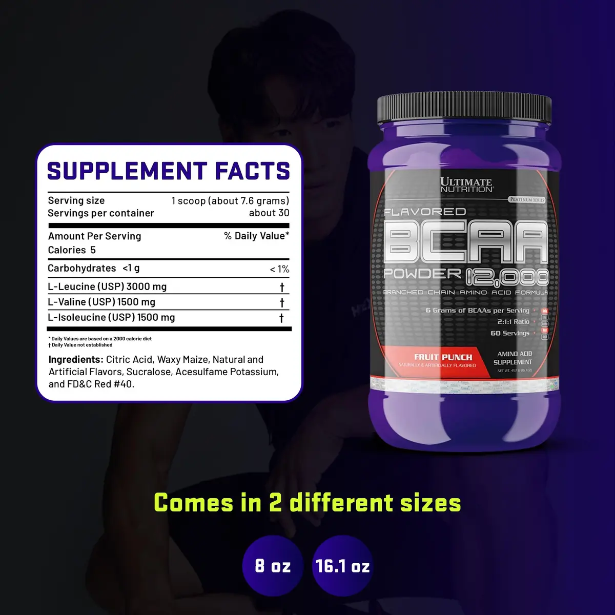 Ultimate Nutrition BCAA Powder 12000, Fruit Punch | 6g Amino Acids for Muscle Recovery & Endurance - view 7
