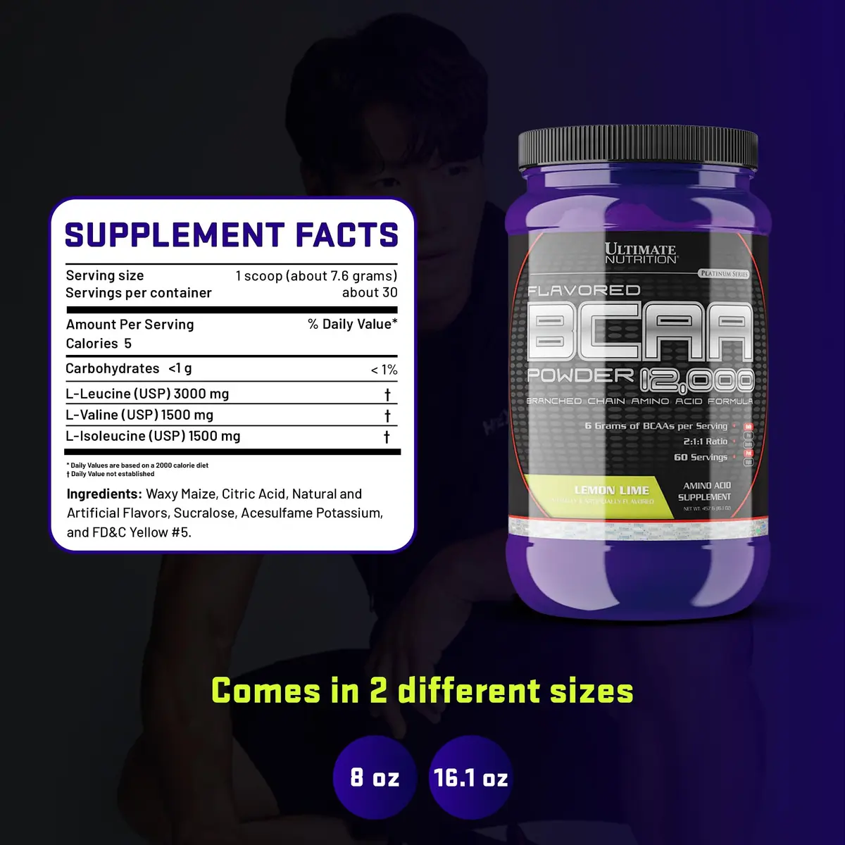 Ultimate Nutrition BCAA Powder 12000 Lemon Lime | 6g Amino Acids for Muscle Recovery & Endurance - view 7