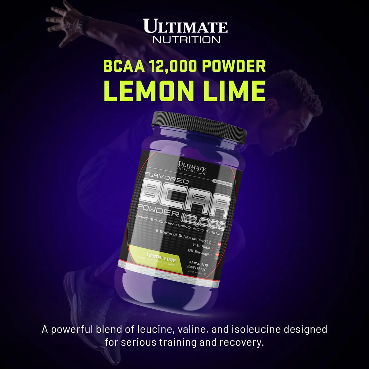 Ultimate Nutrition BCAA Powder 12000 Lemon Lime | 6g Amino Acids for Muscle Recovery & Endurance - view 2