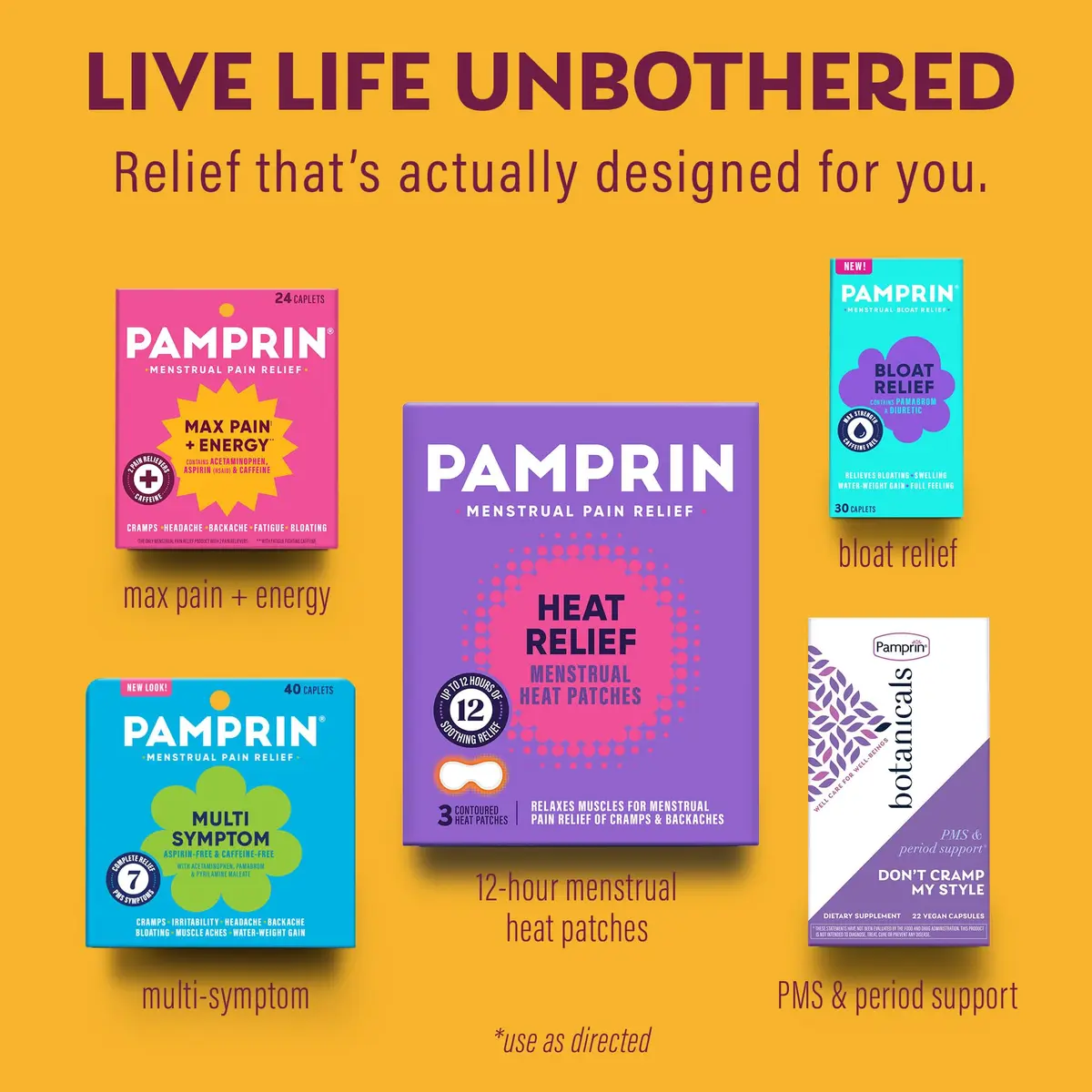 Pamprin Max Pain + Energy Caplets 24 Count | Menstrual Relief for Cramps, Bloating & Fatigue - view 6