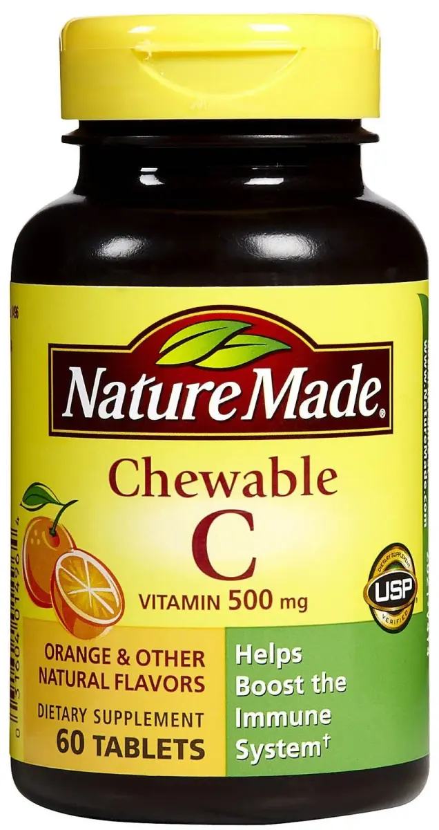Nature Made Vitamin C 500 mg Chewable Tablets, Orange 240 Count | Gluten-Free Immune Support - main product image
