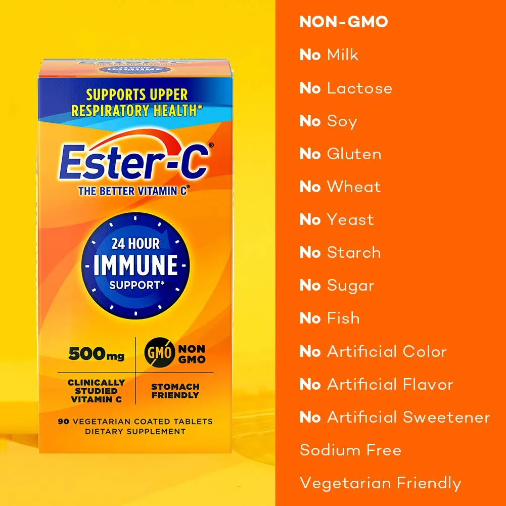 Ester-C 500 mg, 24 Hour Vitamin C Tablets for Immune Support, 90ct | Supports immune health all day - view 3