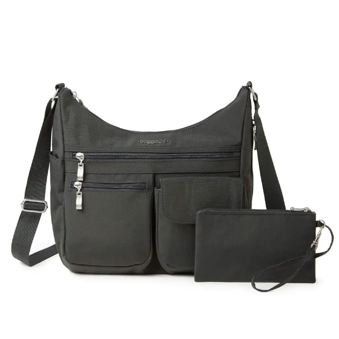 Baggallini Everywhere Bagg Hobo Crossbody Bag for Women 25cm (11") x 23cm (9") x 13cm (5") | Water-Resistant Travel Bag with RFID Wristlet - main product image