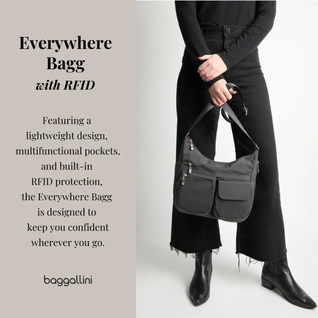 Baggallini Everywhere Bagg Hobo Crossbody Bag for Women 25cm (11") x 23cm (9") x 13cm (5") | Water-Resistant Travel Bag with RFID Wristlet - view 3