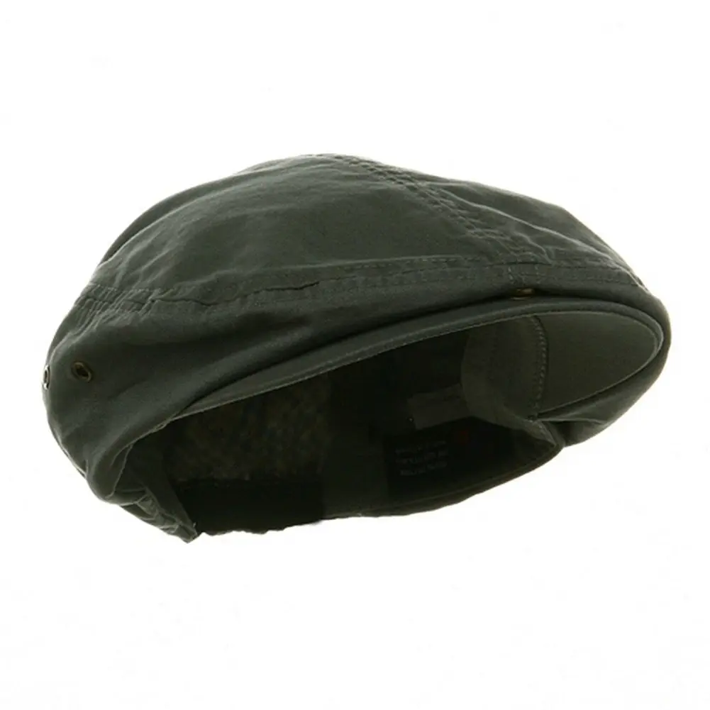 Mega Cap Washed Canvas Golfing Beret Ivy Ascot Cabbie Cap Dark Grey One Size | Classic Fit for All Seasons - main product image