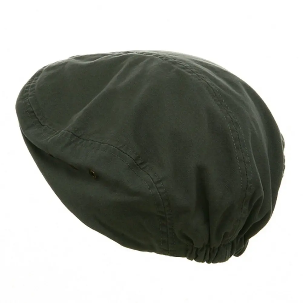 Mega Cap Washed Canvas Golfing Beret Ivy Ascot Cabbie Cap Dark Grey One Size | Classic Fit for All Seasons - view 2