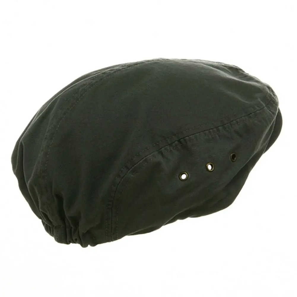 Mega Cap Washed Canvas Golfing Beret Ivy Ascot Cabbie Cap Dark Grey One Size | Classic Fit for All Seasons - view 3