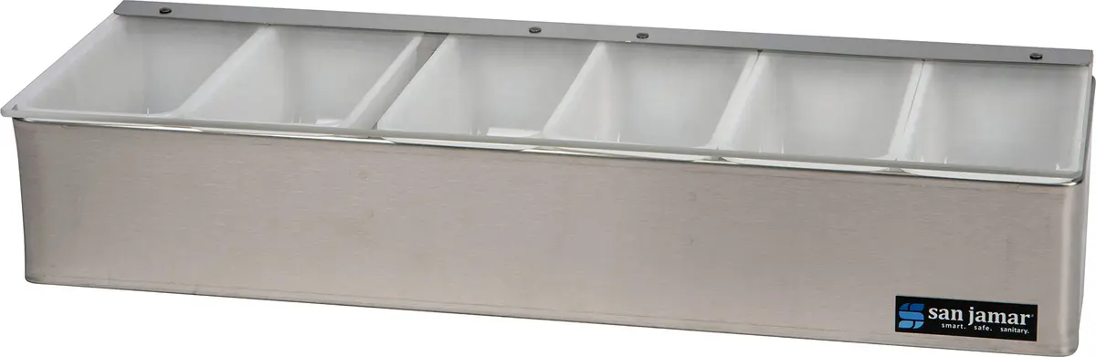 San Jamar Stainless Steel Garnish Tray with Hinged Lid, 4.4 L (18.5 X 6.5 X 4 Inches) | Professional Bar & Restaurant Serveware - view 2