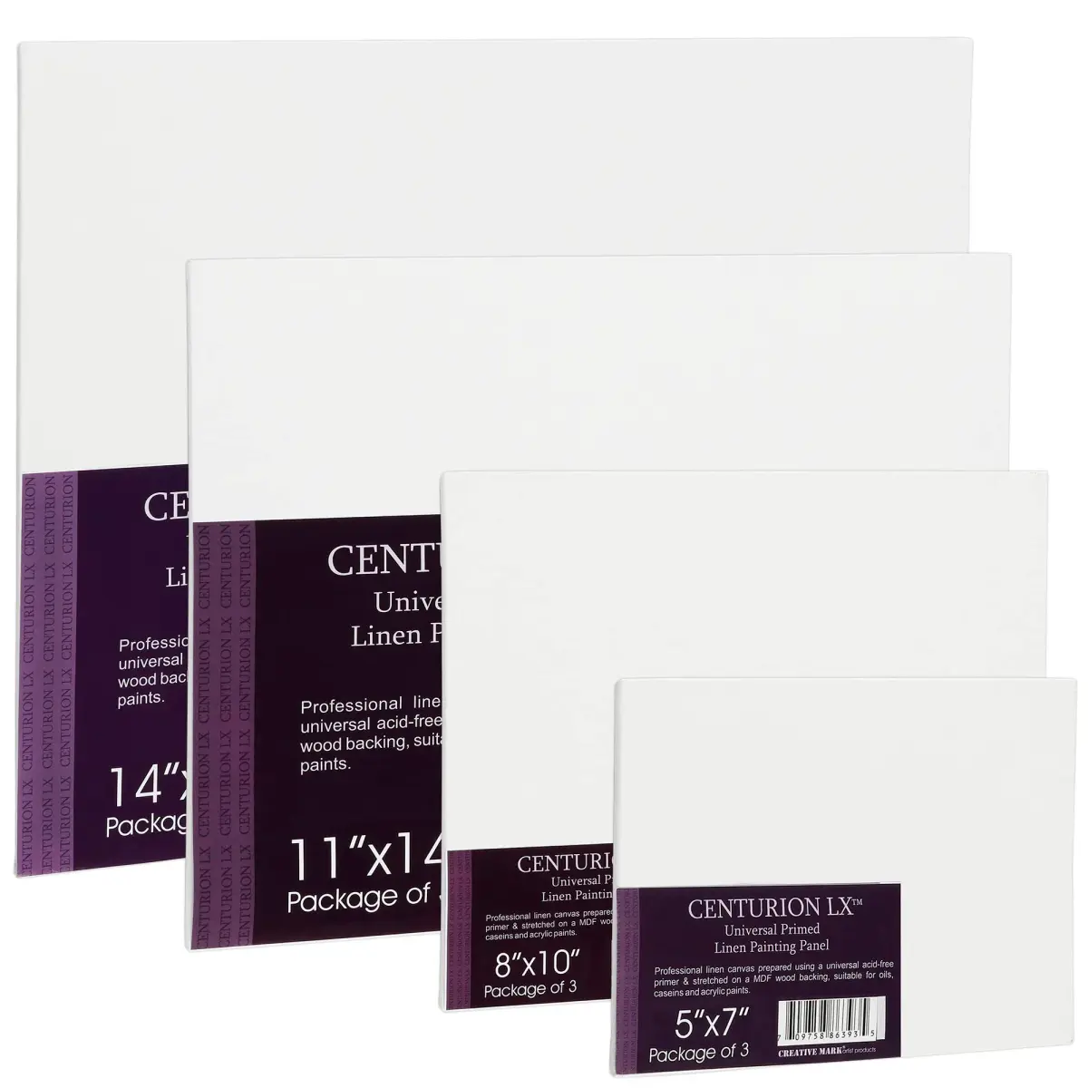 Centurion All-Media Primed Linen Panels 16x20 inches (40.7x50.8 cm) - 3 Pack | Acid-Free Archival Quality for Oils & Acrylics - view 3