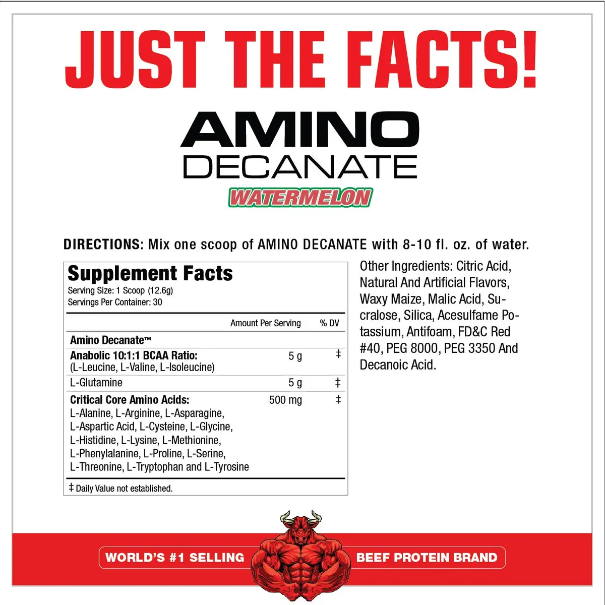 MuscleMeds Amino Decanate Watermelon 13.3 Oz | Full Spectrum Muscle Building Amino Acid Complex - view 2